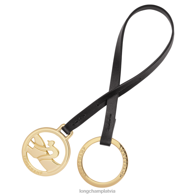 sievietes melns Longchamp box-trot atslēgu piekariņi ādas izstrādājumi 64NVH740
