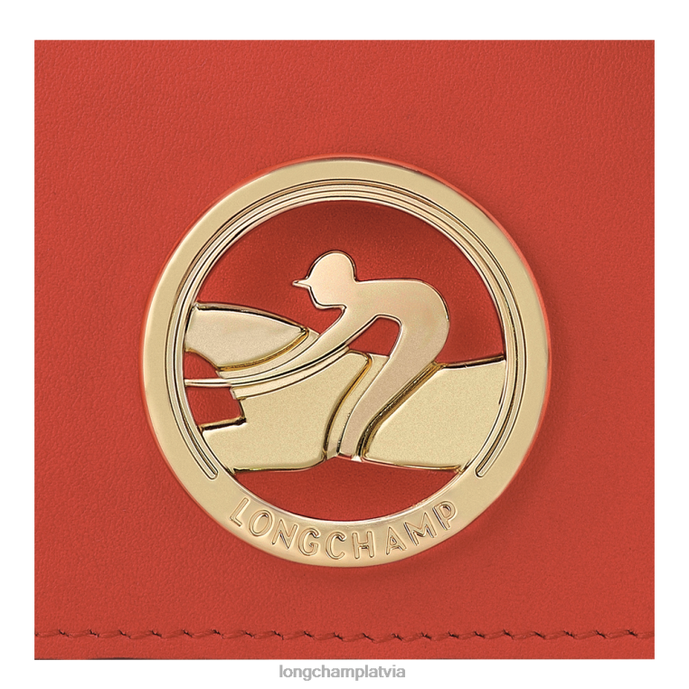 sievietes apelsīns Longchamp box-trot monētu somiņa ar plecu siksnu ādas izstrādājumi 64NVH517