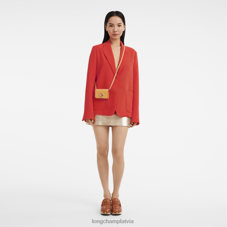 sievietes augu Longchamp box-trot monētu maku ar ādas mežģīnēm ādas izstrādājumi 64NVH513