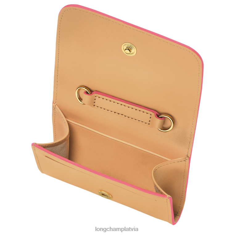 sievietes augu Longchamp box-trot monētu maku ar ādas mežģīnēm ādas izstrādājumi 64NVH513