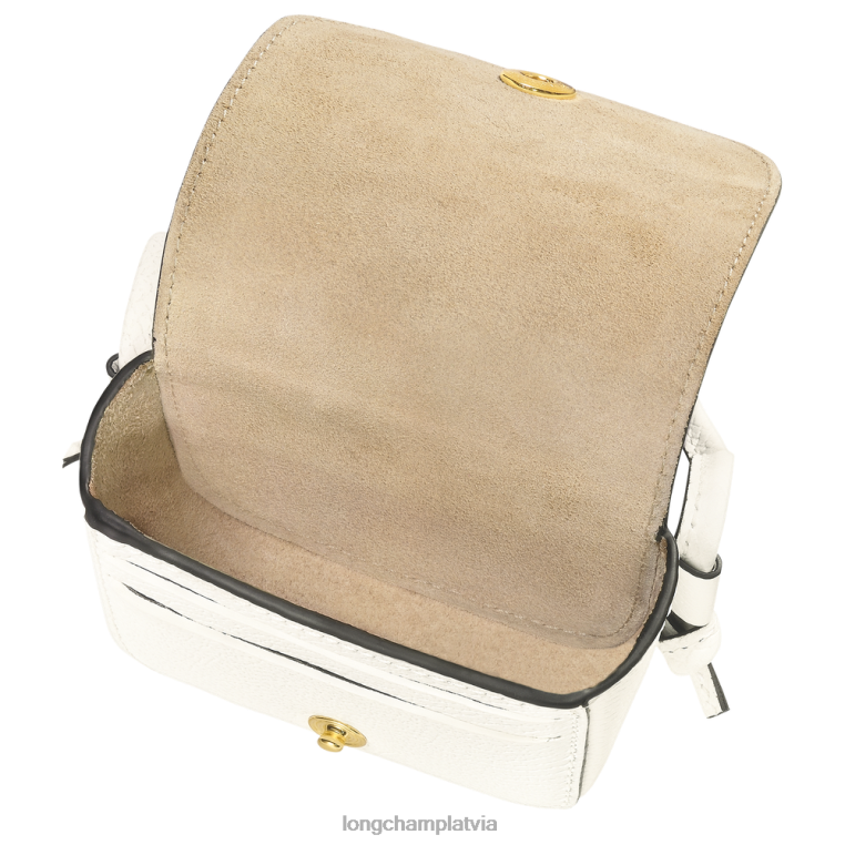 sievietes balts Longchamp epure monētu maciņš ar ādas mežģīnēm ādas izstrādājumi 64NVH532