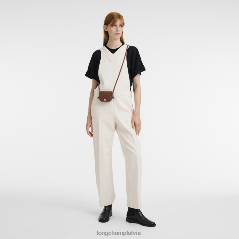 sievietes brūns Longchamp epure monētu maciņš ar ādas mežģīnēm ādas izstrādājumi 64NVH533