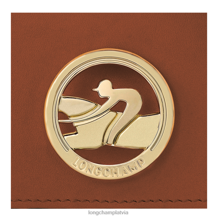 sievietes konjaks Longchamp box-trot monētu somiņa ar plecu siksnu ādas izstrādājumi 64NVH518