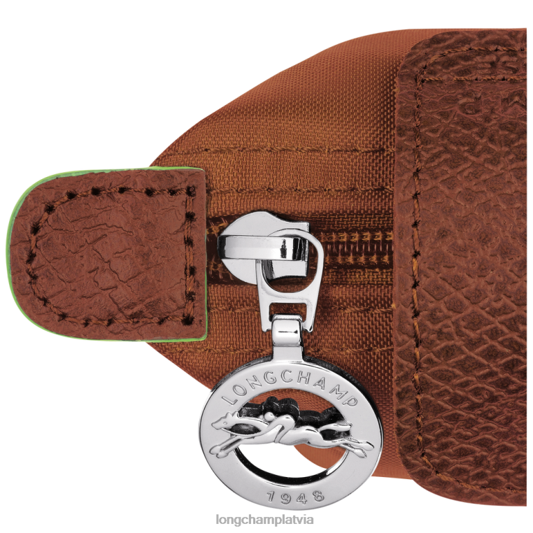 sievietes konjaks Longchamp le pliage zaļo monētu maku ādas izstrādājumi 64NVH508