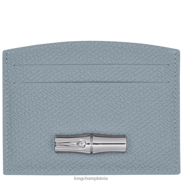 sievietes mākonis zils Longchamp roseau karšu turētājs ādas izstrādājumi 64NVH640