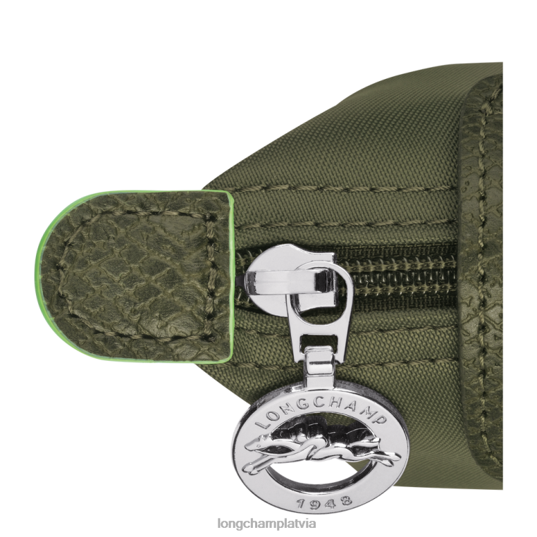 sievietes mežs Longchamp le pliage zaļo monētu maku ādas izstrādājumi 64NVH507