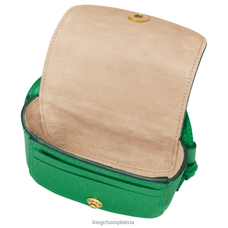 sievietes zaļš Longchamp epure monētu maciņš ar ādas mežģīnēm ādas izstrādājumi 64NVH534