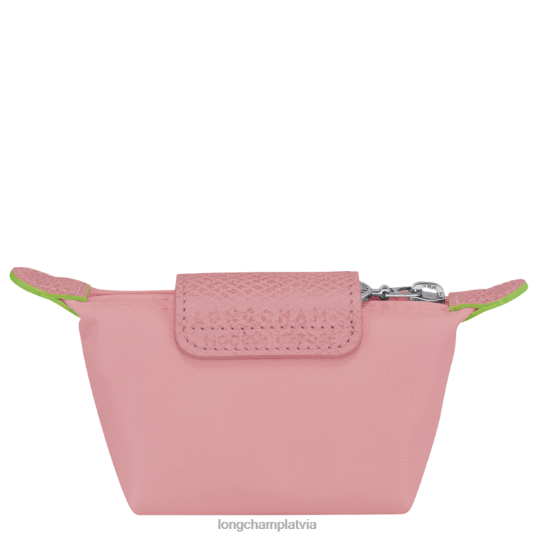 sievietes ziedlapa rozā Longchamp le pliage zaļo monētu maku ādas izstrādājumi 64NVH512
