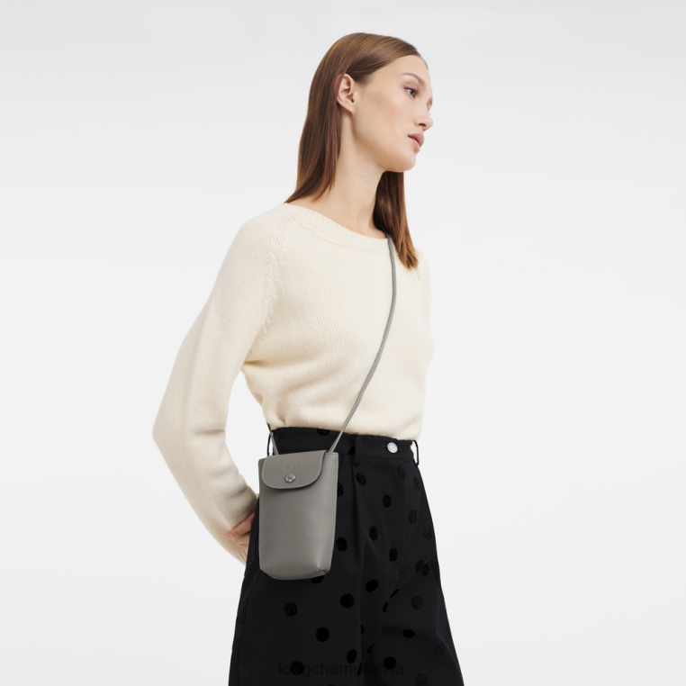 sievietes bruņurupuču balodis Longchamp le pliage xtra telefona maciņš ar ādas mežģīnēm ādas izstrādājumi 64NVH721