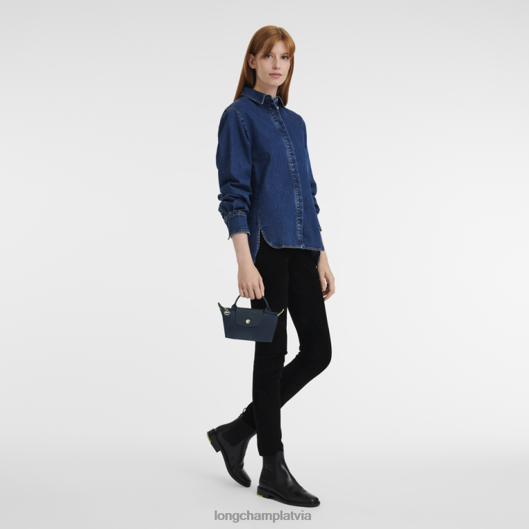 sievietes flote Longchamp le pliage zaļš maisiņš ar rokturi ādas izstrādājumi 64NVH673