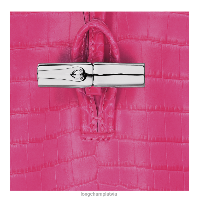 sievietes fuksija Longchamp roseau croco telefona maciņš ar mežģīnēm ādas izstrādājumi 64NVH689