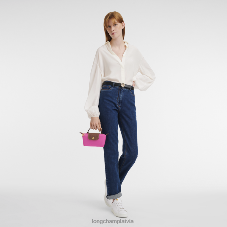 sievietes konfektes Longchamp le pliage oriģinālais maisiņš ar rokturi ādas izstrādājumi 64NVH668