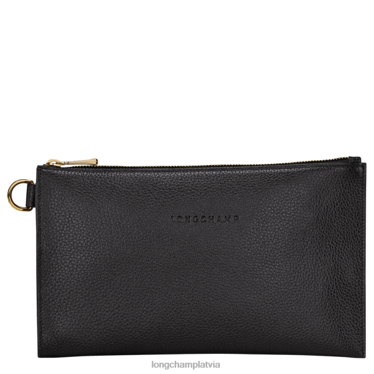 sievietes melns Longchamp le foulonne maisiņš ādas izstrādājumi 64NVH699