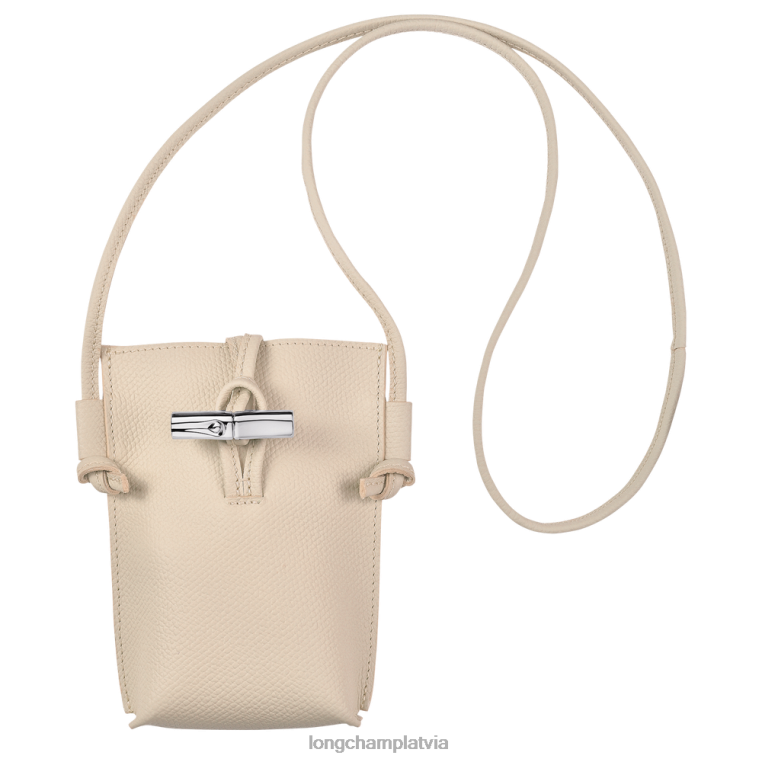 sievietes papīrs Longchamp roseau telefona maciņš ar mežģīnēm ādas izstrādājumi 64NVH686