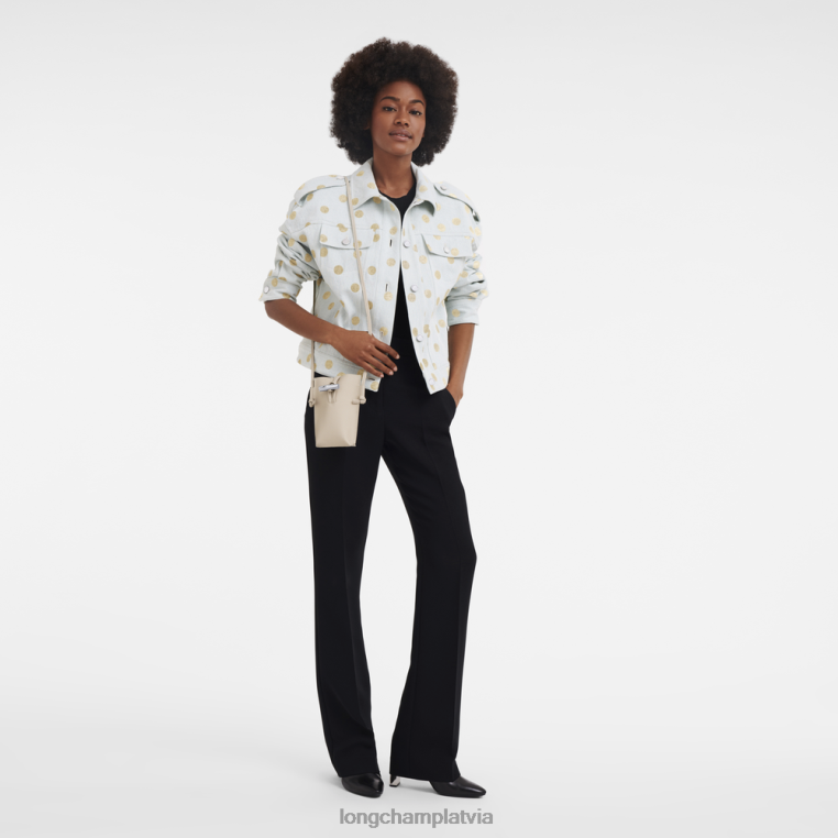 sievietes papīrs Longchamp roseau telefona maciņš ar mežģīnēm ādas izstrādājumi 64NVH686