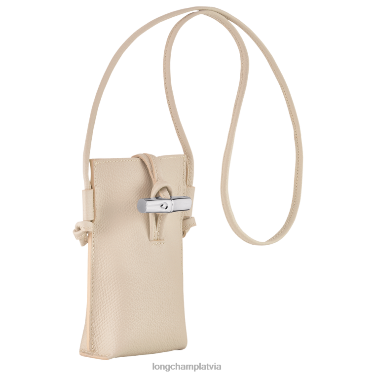 sievietes papīrs Longchamp roseau telefona maciņš ar mežģīnēm ādas izstrādājumi 64NVH686