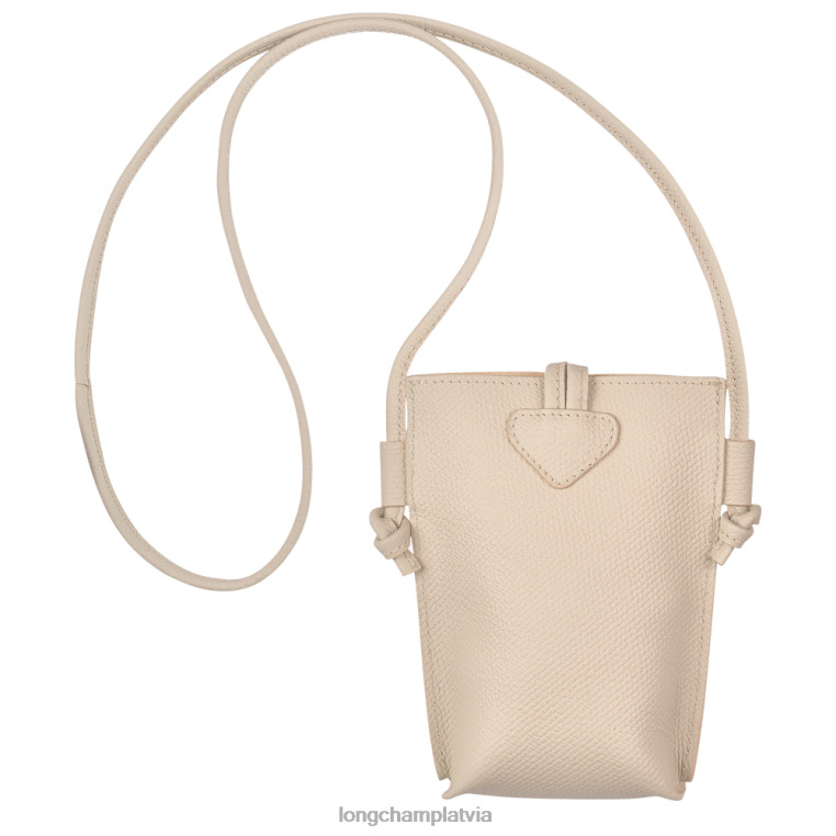 sievietes papīrs Longchamp roseau telefona maciņš ar mežģīnēm ādas izstrādājumi 64NVH686