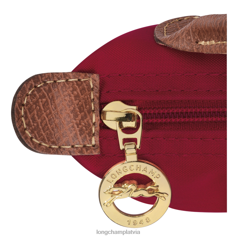 sievietes sarkans Longchamp le pliage oriģinālais maisiņš ar rokturi ādas izstrādājumi 64NVH664