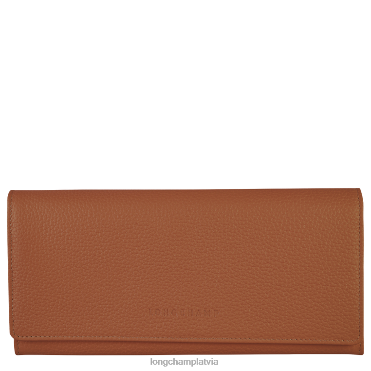 sievietes karamele Longchamp le foulonne kontinentālais maks ādas izstrādājumi 64NVH604