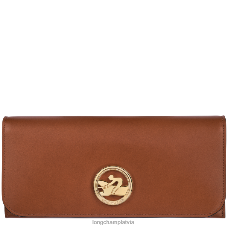 sievietes konjaks Longchamp box-trot kontinentālais maks ādas izstrādājumi 64NVH560