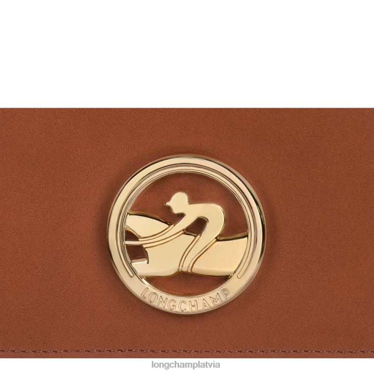 sievietes konjaks Longchamp box-trot kontinentālais maks ādas izstrādājumi 64NVH560