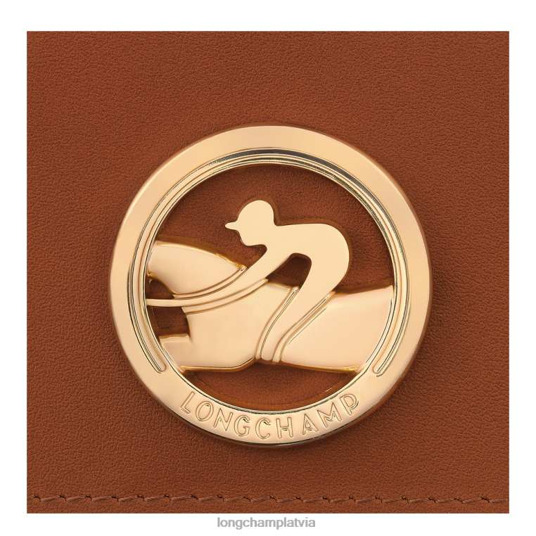 sievietes konjaks Longchamp box-trot maku ādas izstrādājumi 64NVH556