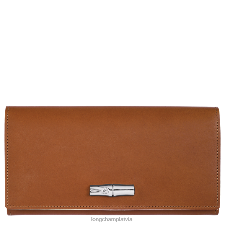 sievietes konjaks Longchamp roseau kontinentālais maks ādas izstrādājumi 64NVH594