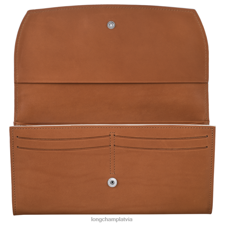 sievietes konjaks Longchamp roseau kontinentālais maks ādas izstrādājumi 64NVH594