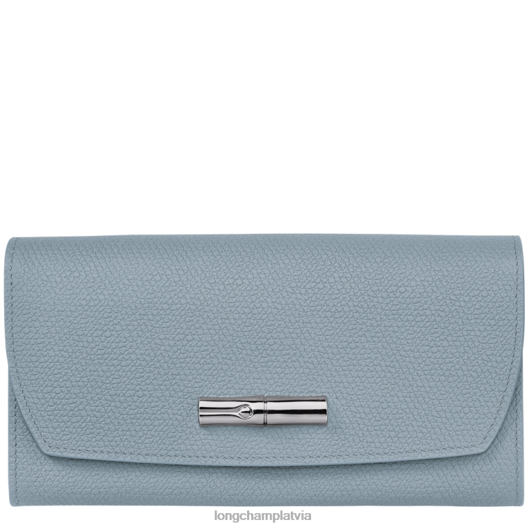 sievietes mākonis zils Longchamp roseau kontinentālais maks ādas izstrādājumi 64NVH591