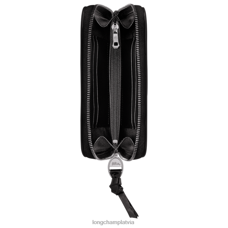 sievietes melns Longchamp pastkastes maciņš ādas izstrādājumi 64NVH619