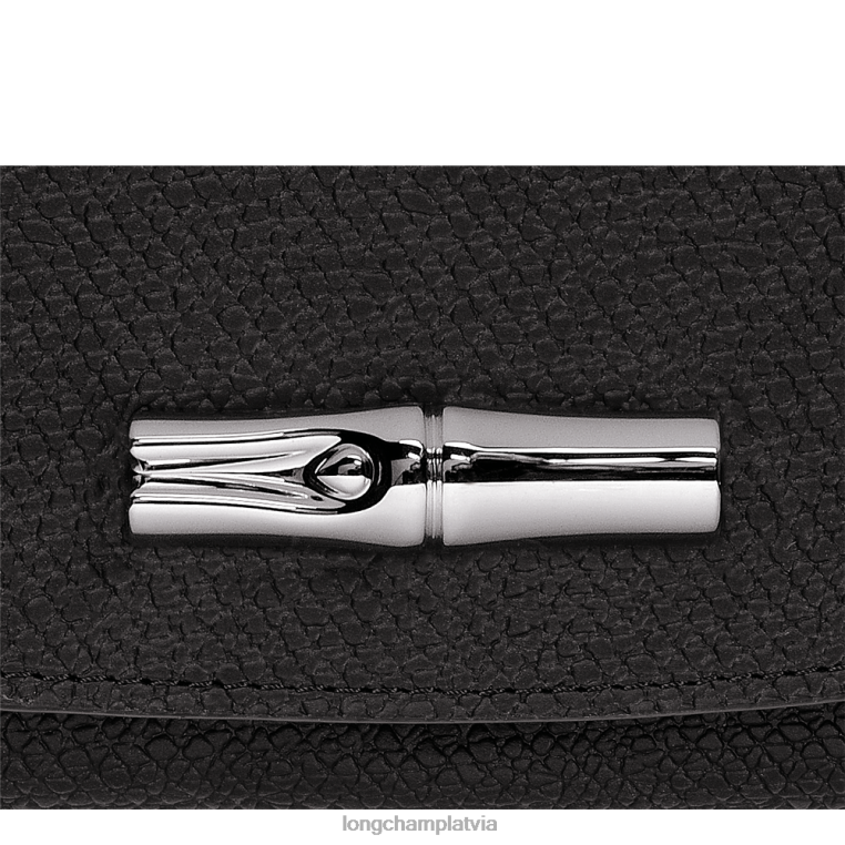 sievietes melns Longchamp roseau maku ādas izstrādājumi 64NVH575