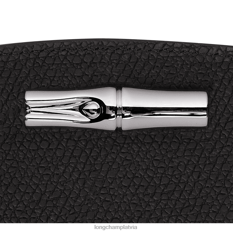sievietes melns Longchamp roseau maku ādas izstrādājumi 64NVH581