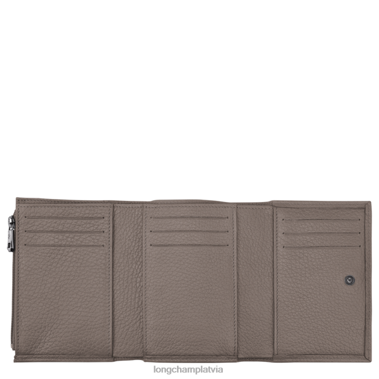 sievietes pelēks Longchamp roseau būtiskais maks ādas izstrādājumi 64NVH573
