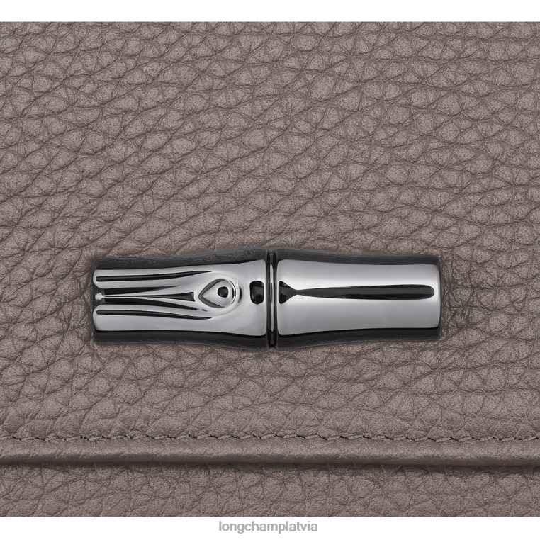 sievietes pelēks Longchamp roseau būtiskais maks ādas izstrādājumi 64NVH573