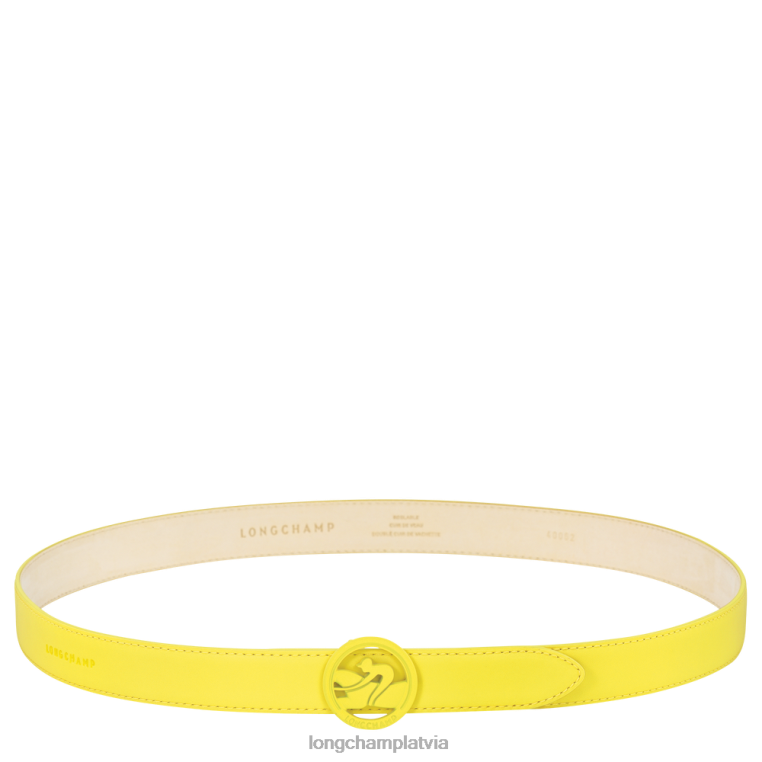 sievietes citronu Longchamp box-rikšo josta Piederumi 64NVH937