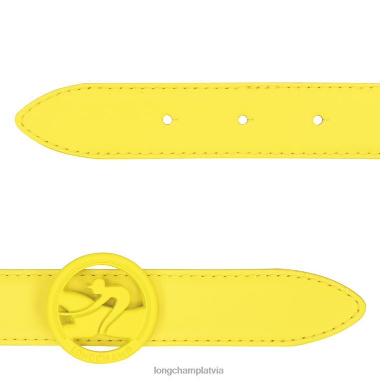 sievietes citronu Longchamp box-rikšo josta Piederumi 64NVH937