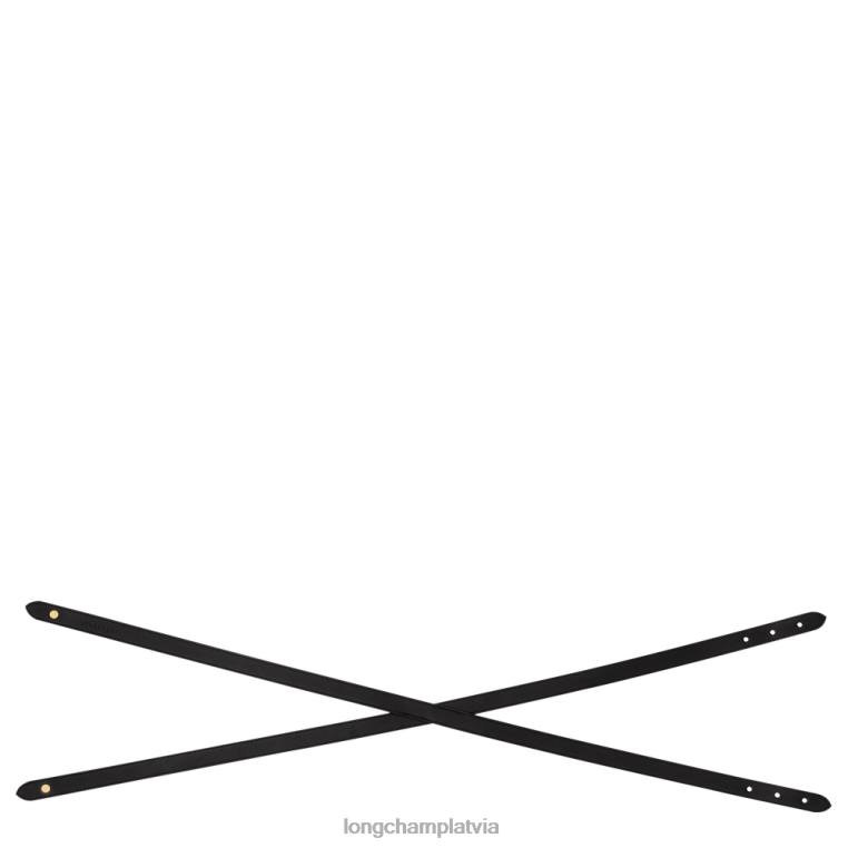sievietes melns Longchamp box-rikšo josta Piederumi 64NVH953