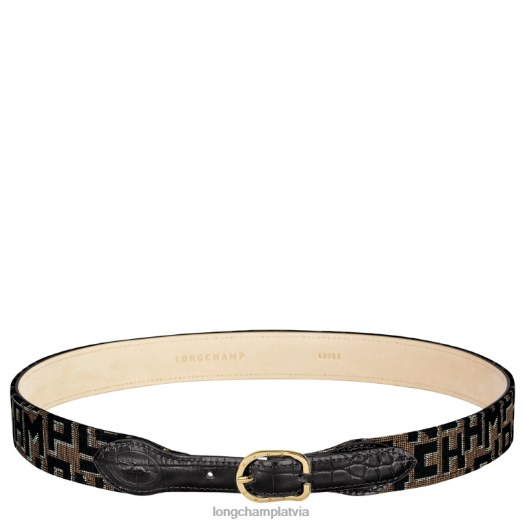 sievietes taupe/melns Longchamp 1980. gada josta Piederumi 64NVH931