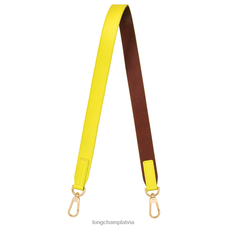 sievietes citrons/brūns Longchamp box-trot plecu siksna Piederumi 64NVH1081