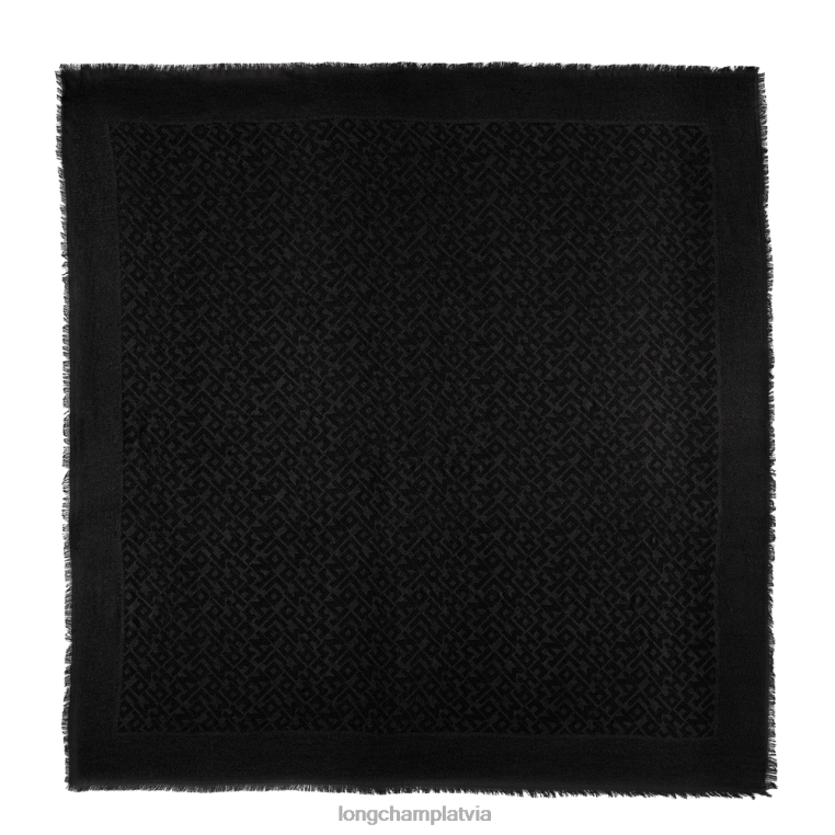 sievietes melns Longchamp 2023. gada pavasara/vasaras kolekcijas šalle Piederumi 64NVH969