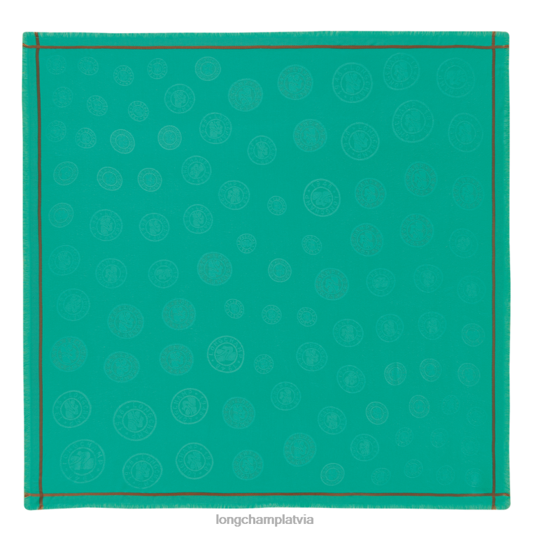 sievietes tirkīza Longchamp 2023. gada pavasara/vasaras kolekcijas šalle Piederumi 64NVH977