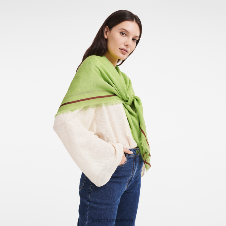 sievietes zaļā gaisma Longchamp 2023. gada pavasara/vasaras kolekcijas šalle Piederumi 64NVH978