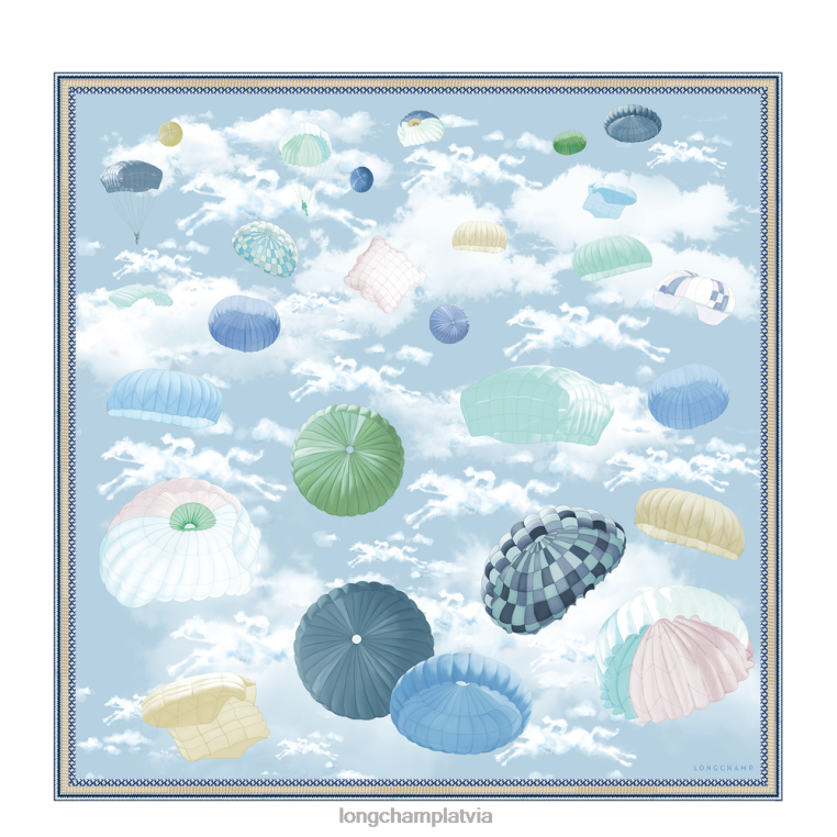 sievietes šīferis Longchamp 2023. gada pavasara/vasaras kolekcijas zīda šalle 90 Piederumi 64NVH1054