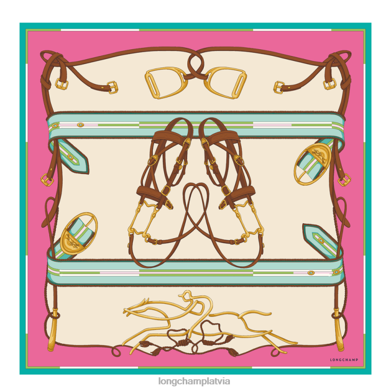sievietes fuksija Longchamp 2023. gada pavasara/vasaras kolekcijas zīda šalle 90 Piederumi 64NVH1047