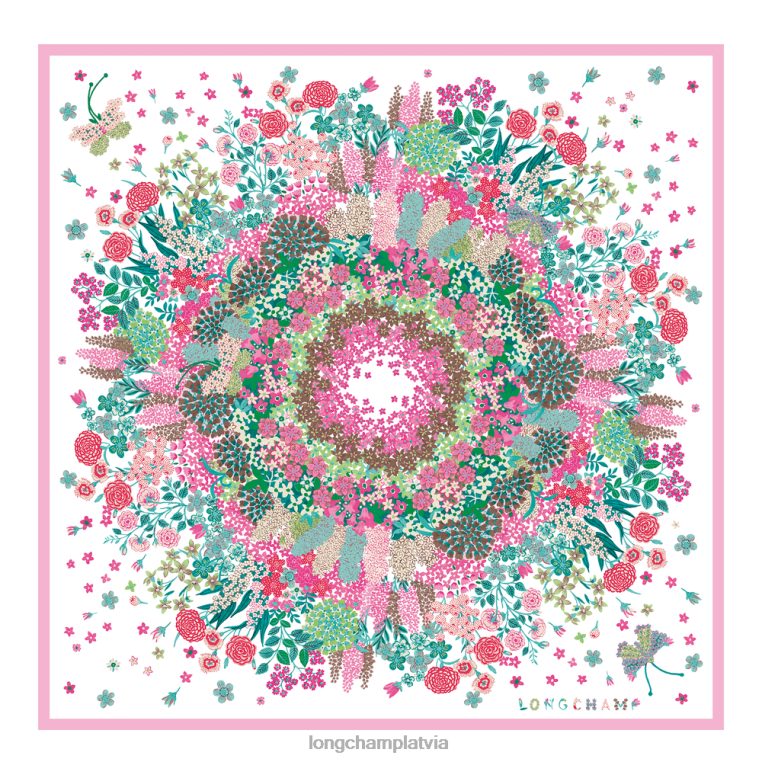 sievietes rozā Longchamp 2023. gada pavasara/vasaras kolekcijas zīda šalle 90 Piederumi 64NVH1039