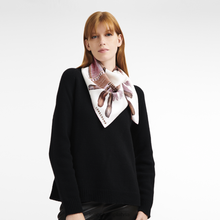 sievietes rozā Longchamp 2023. gada pavasara/vasaras kolekcijas zīda šalle 90 Piederumi 64NVH1059