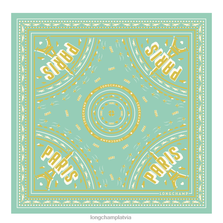 sievietes seladons Longchamp 2023. gada pavasara/vasaras kolekcijas zīda šalle 50 Piederumi 64NVH1017