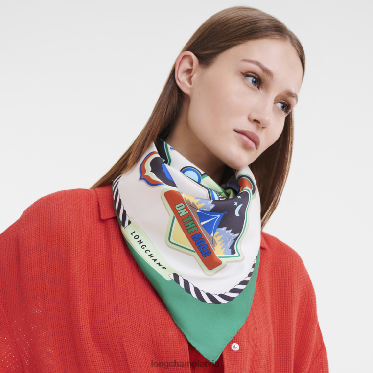 sievietes zāle/zaļā gaisma Longchamp 2023. gada pavasara/vasaras kolekcijas zīda šalle 90 Piederumi 64NVH1058