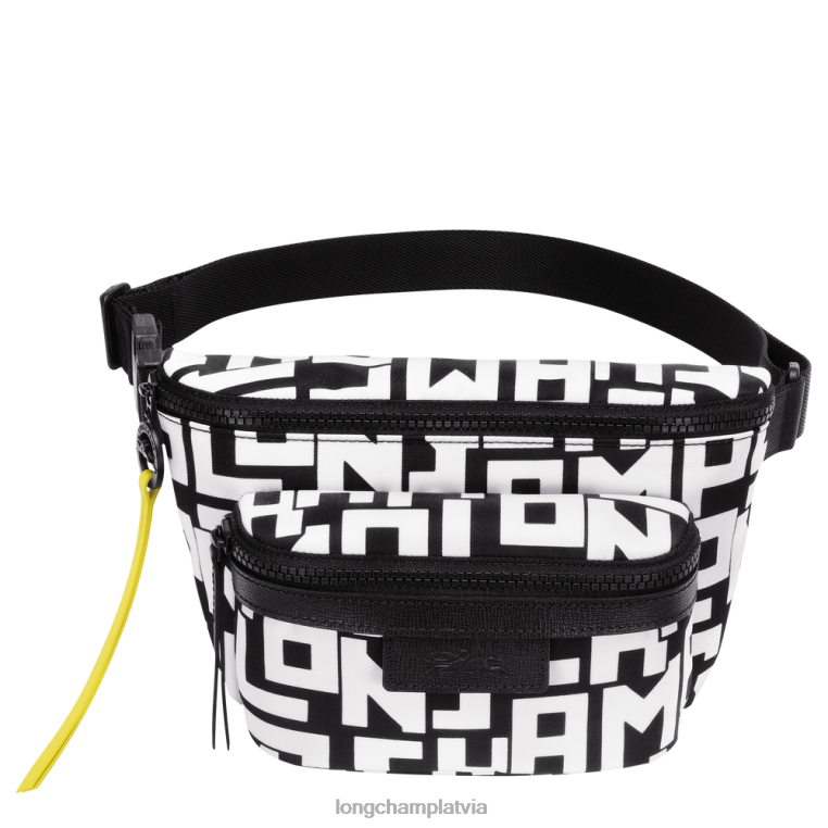 sievietes melns balts Longchamp le pliage lgp jostas soma somas 64NVH455
