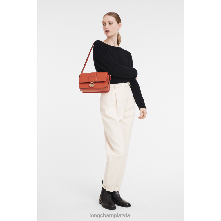 sievietes apelsīns Longchamp box-trot crossbody soma somas 64NVH232